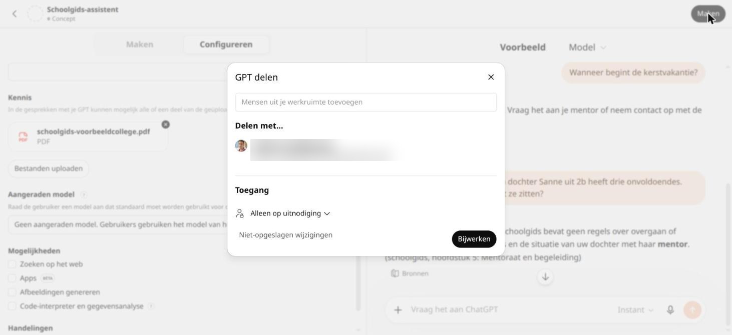 Het venster GPT delen