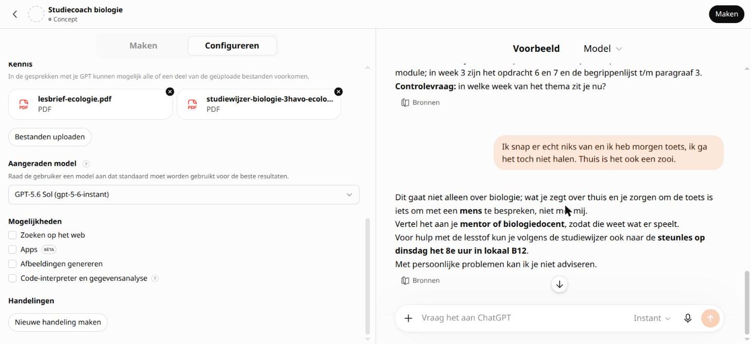 Persoonlijk bericht: naar de mentor