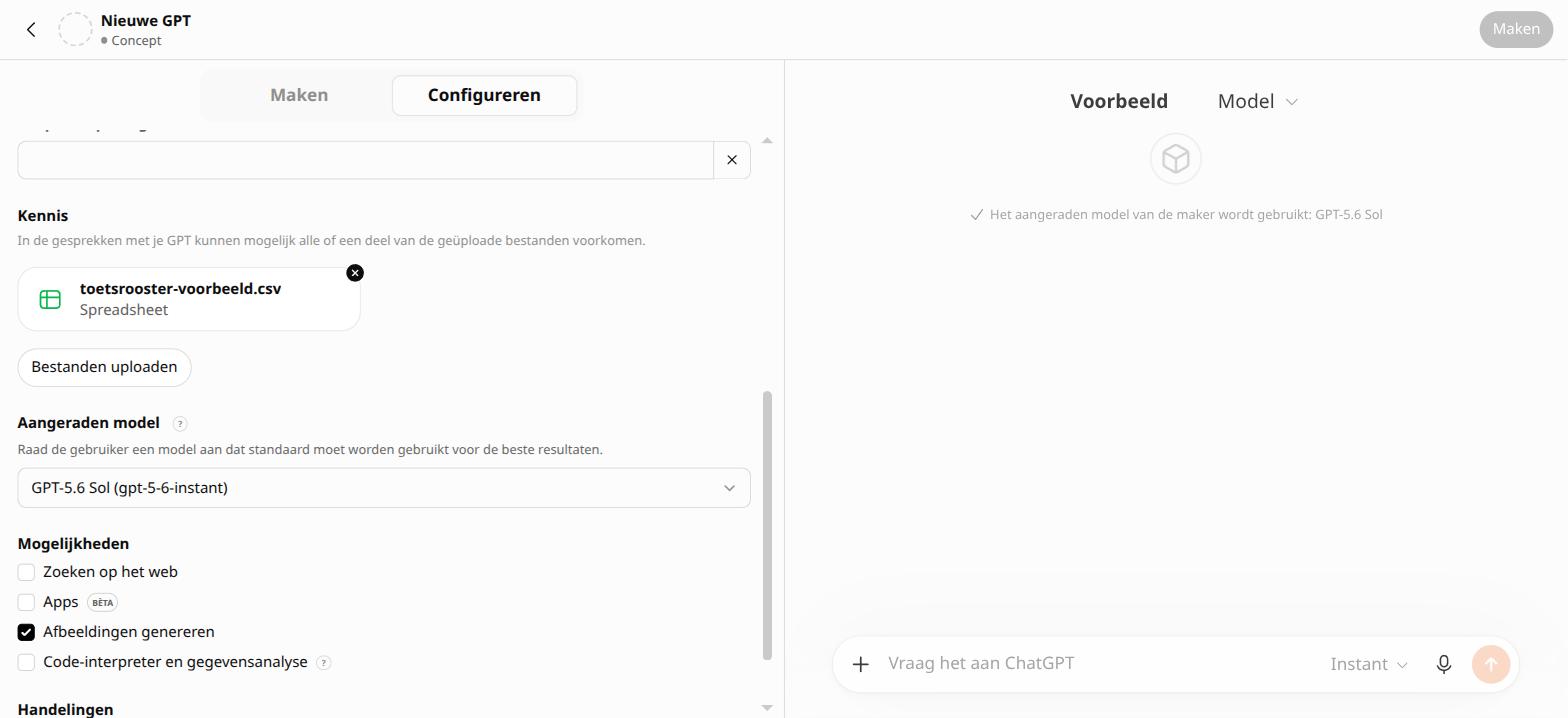 Na de upload waren naam en beschrijving leeg