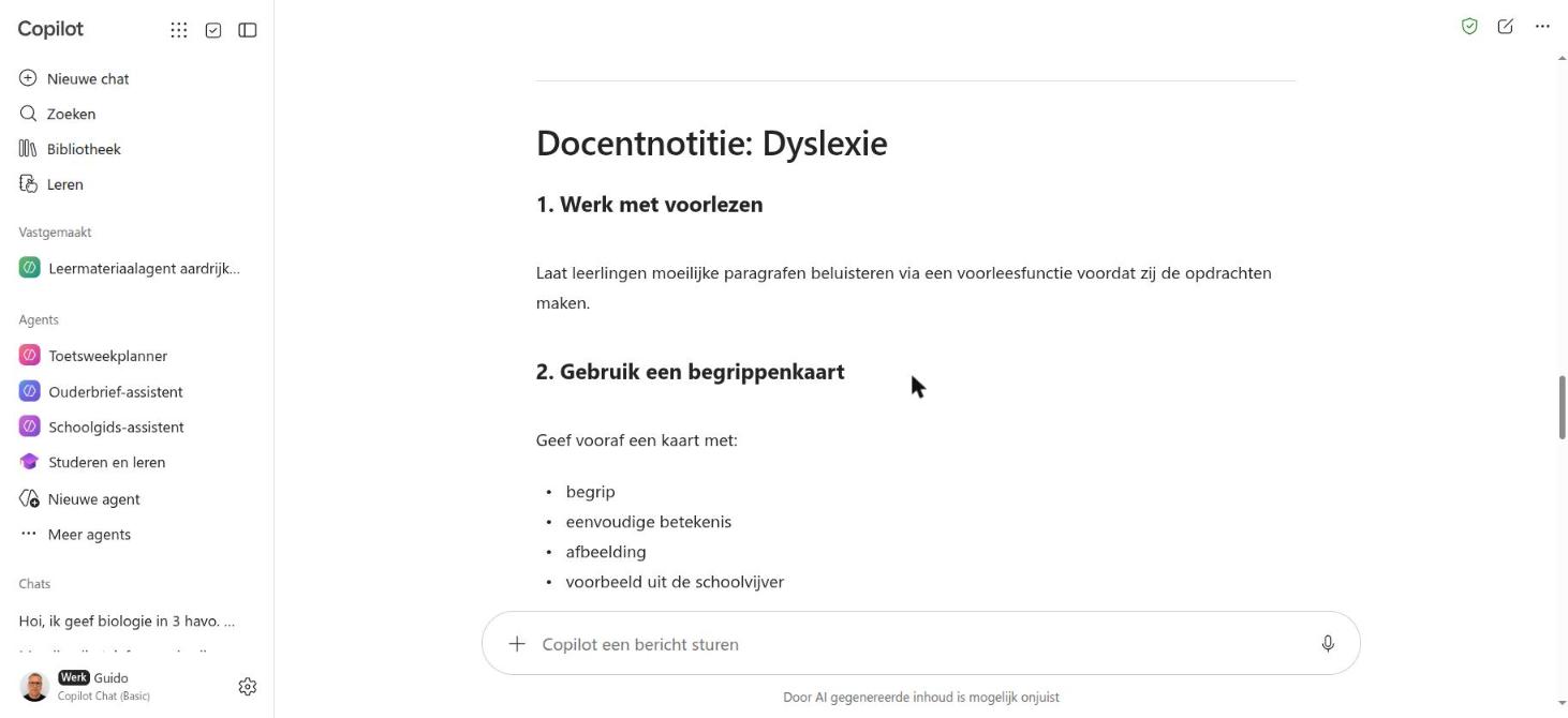 De docentnotitie voor dyslexie