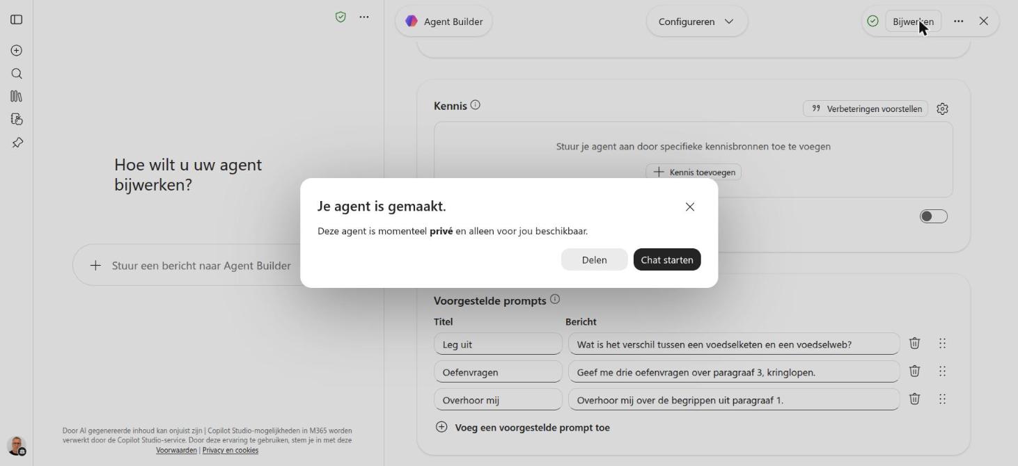 De agent is gemaakt