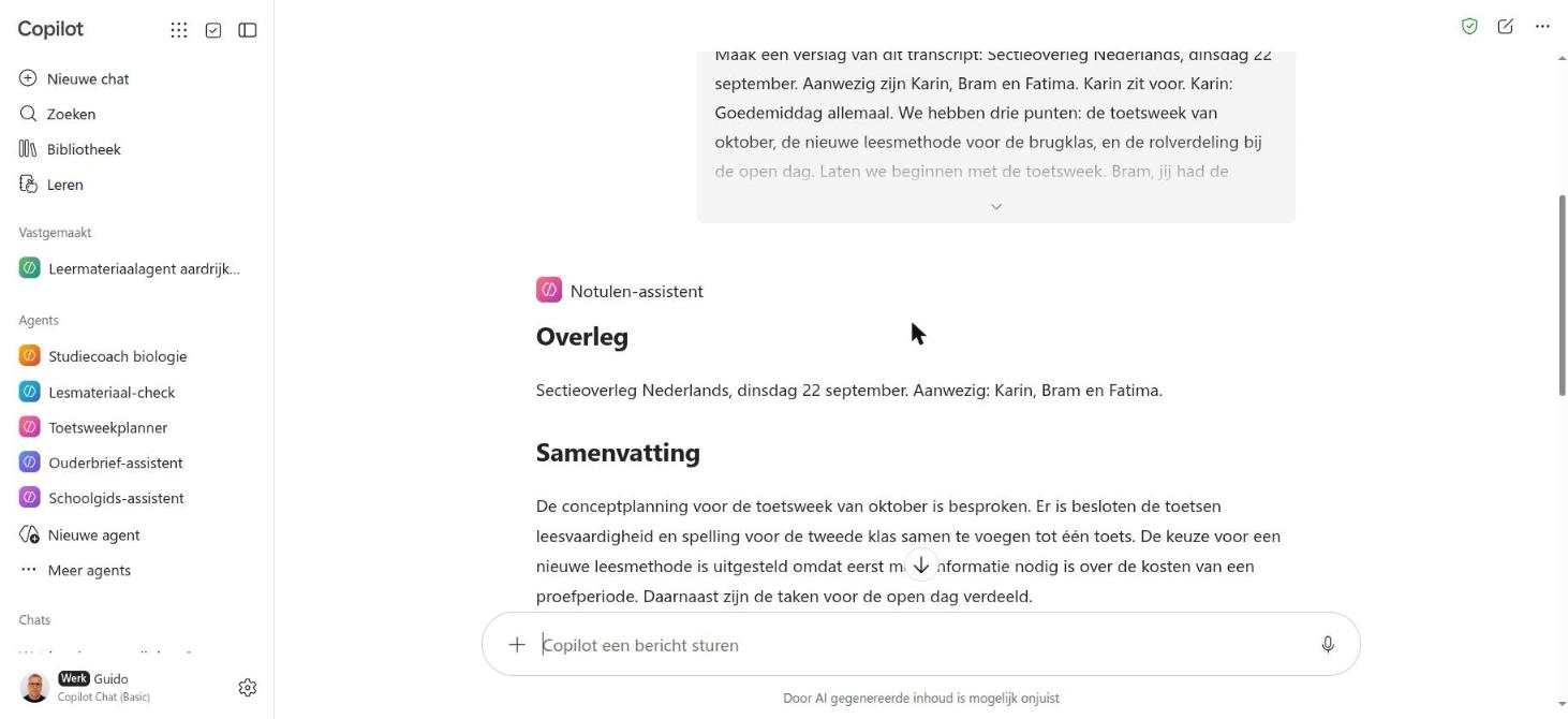 Het begin van het verslag: Overleg en Samenvatting