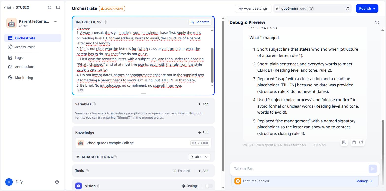 Below it: "What I changed", with the rule from the style guide for each point