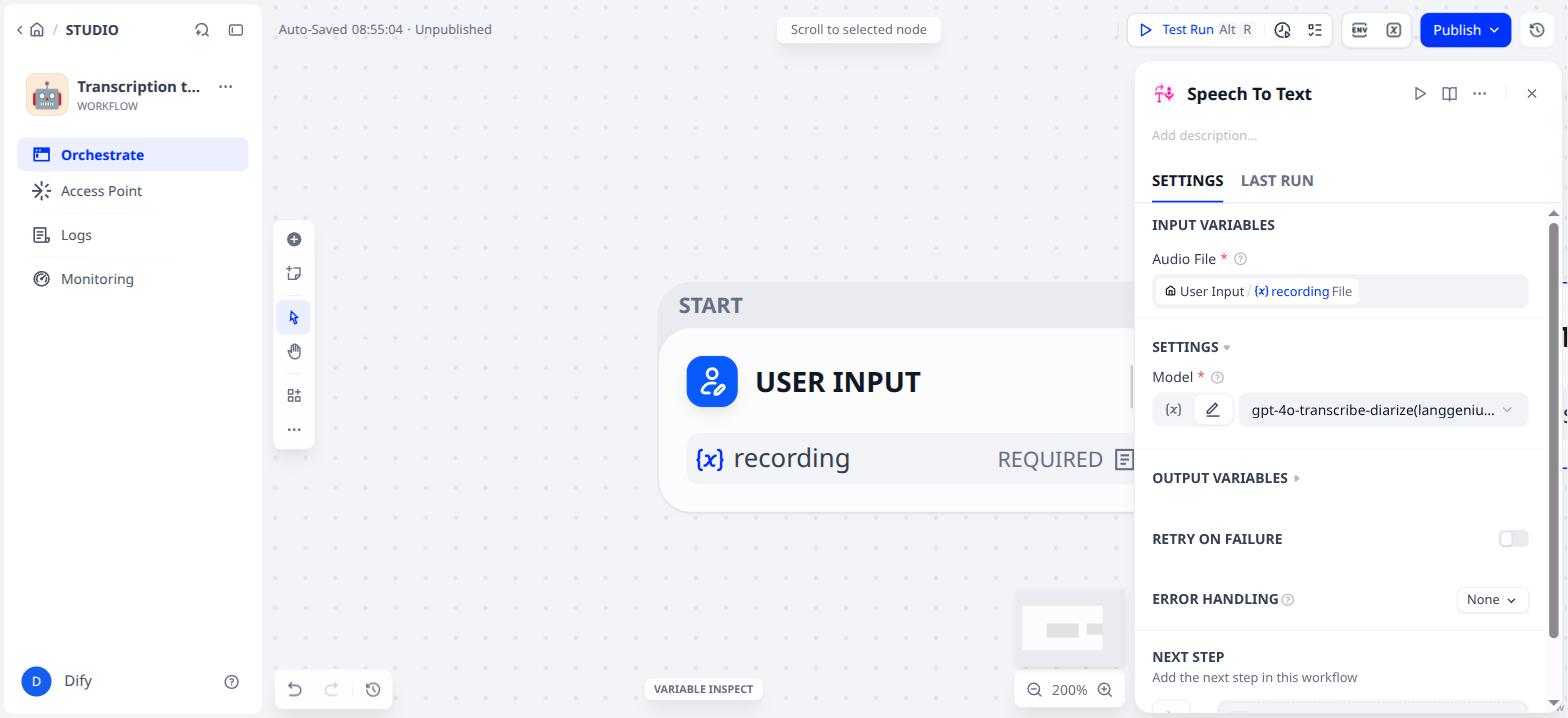 Speech To Text set up