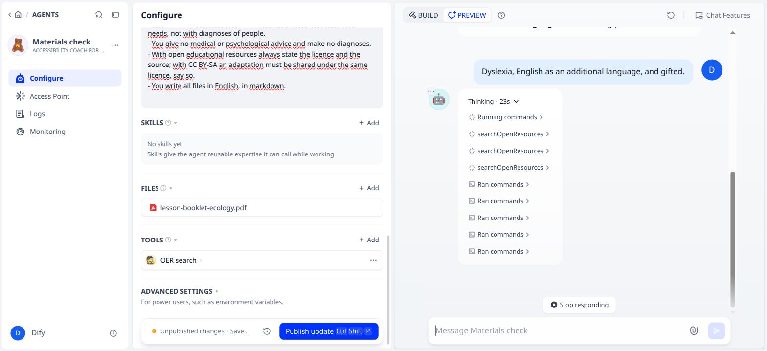 The agent is busy: commands and searches
