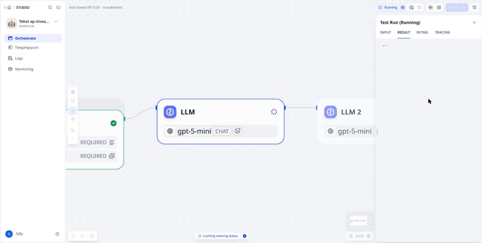 The workflow running