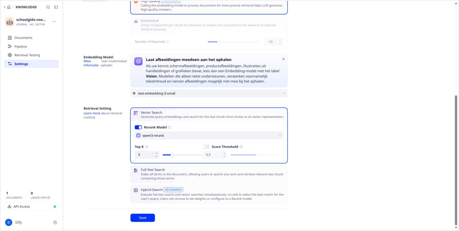 The Save button at the bottom of the settings