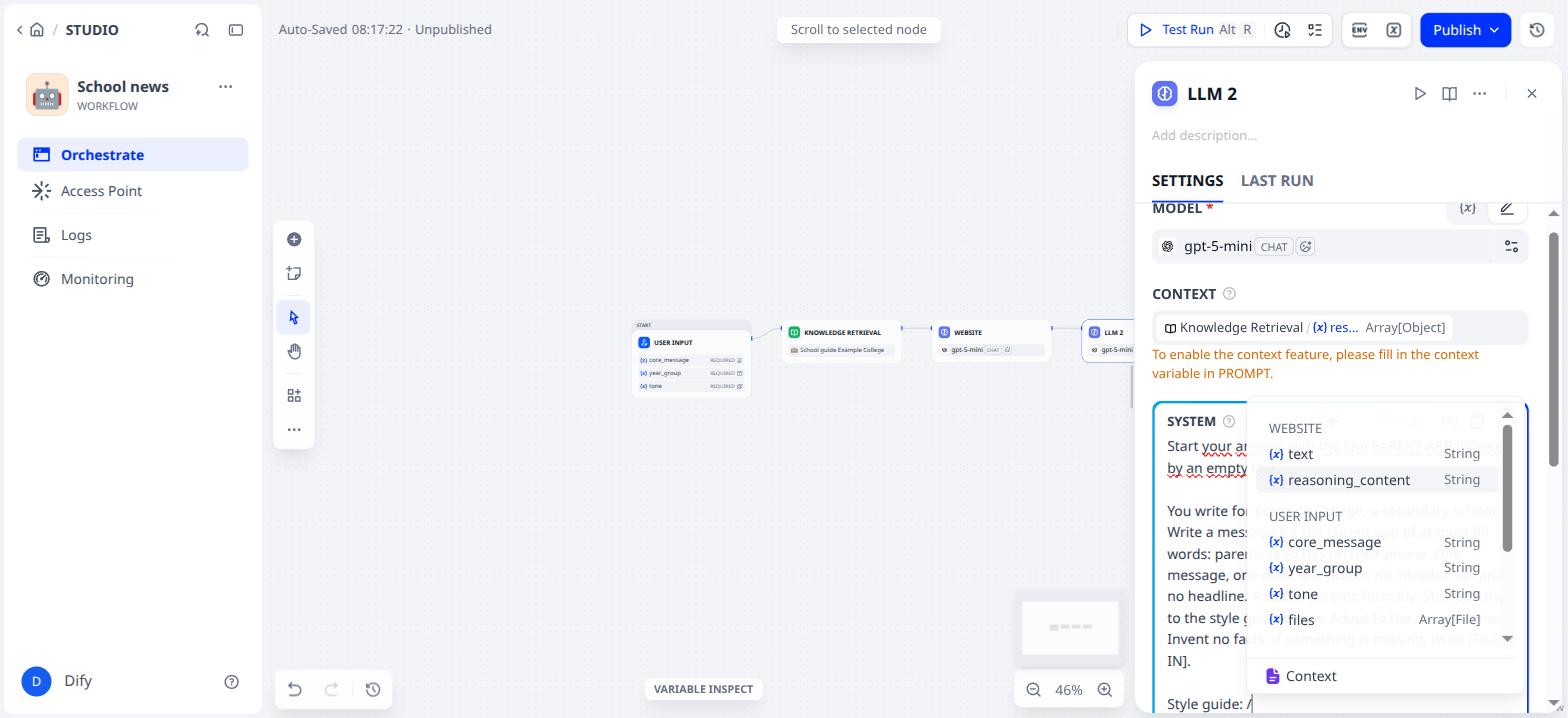 After the forward slash: choose Context at the bottom of the menu