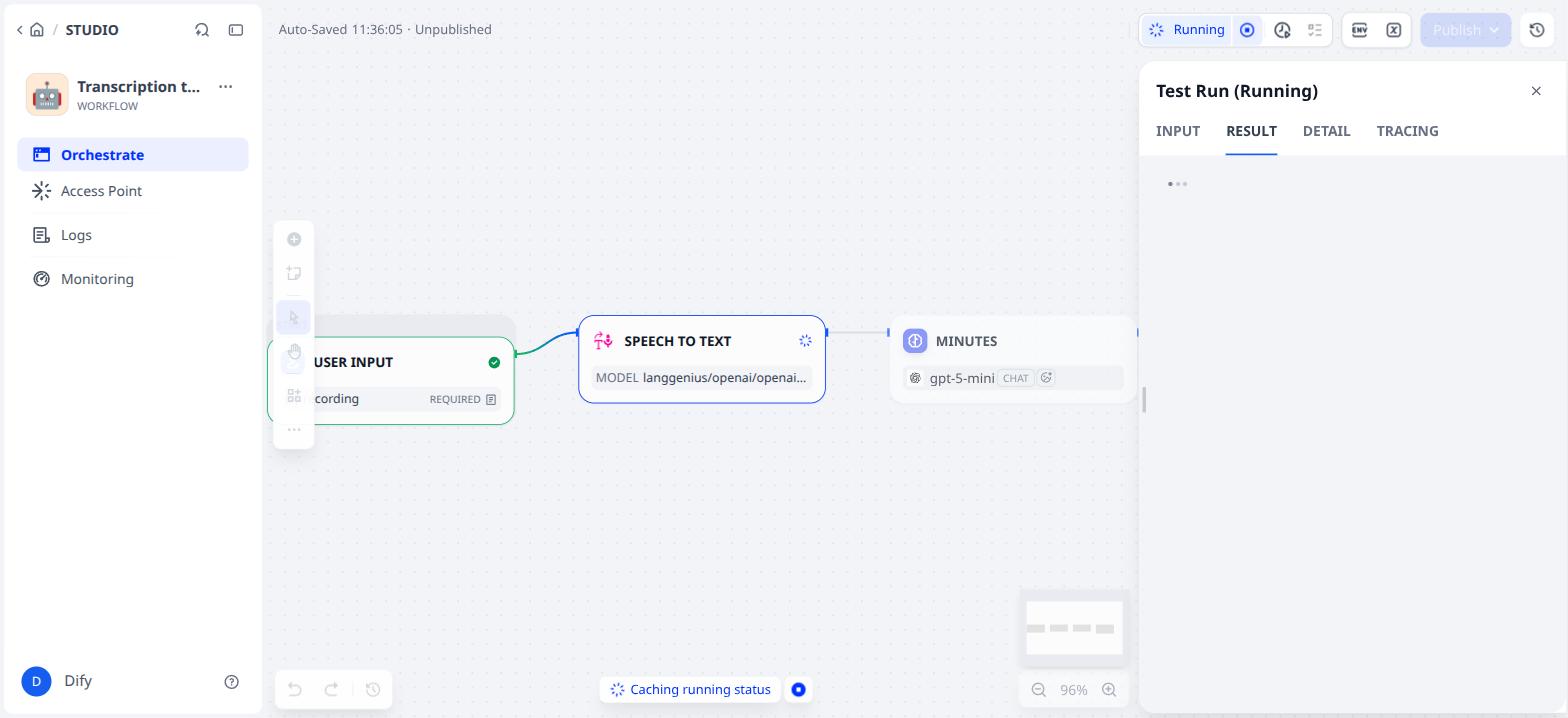 Speech To Text running