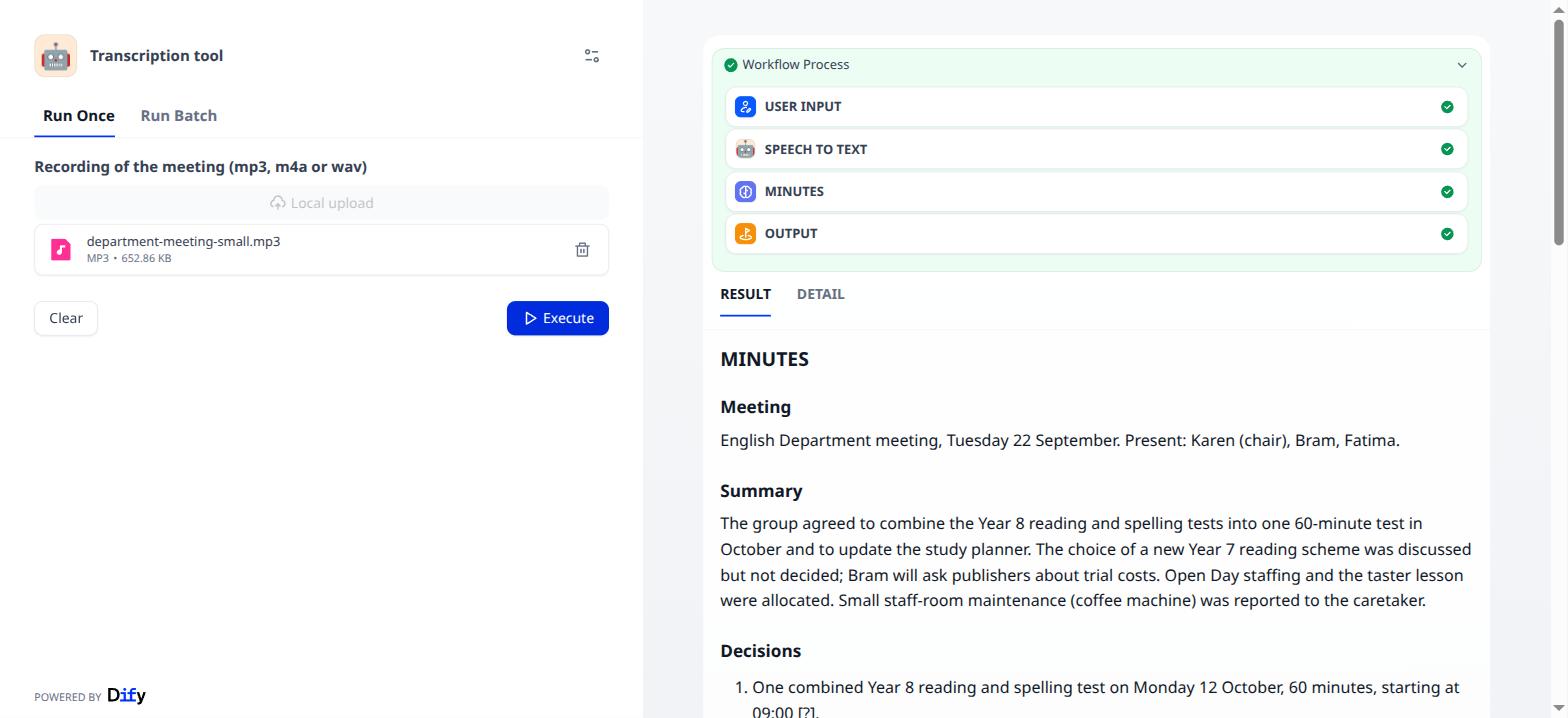 The minutes in the webapp