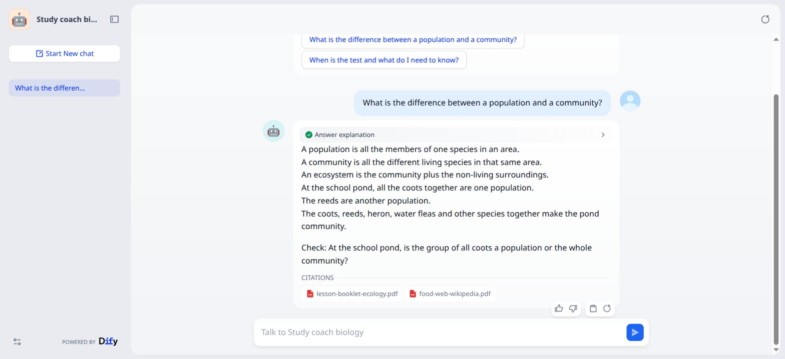 An answer in the webapp, with source