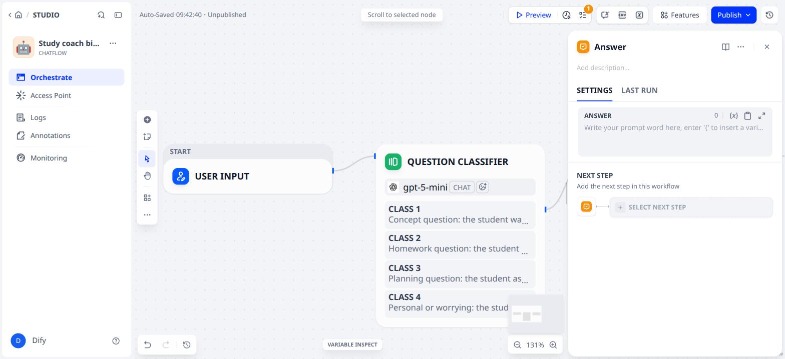 The empty Answer block