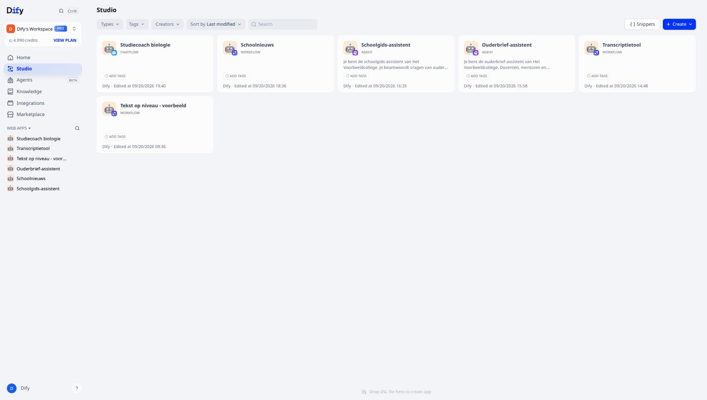 Studio, the overview of your apps