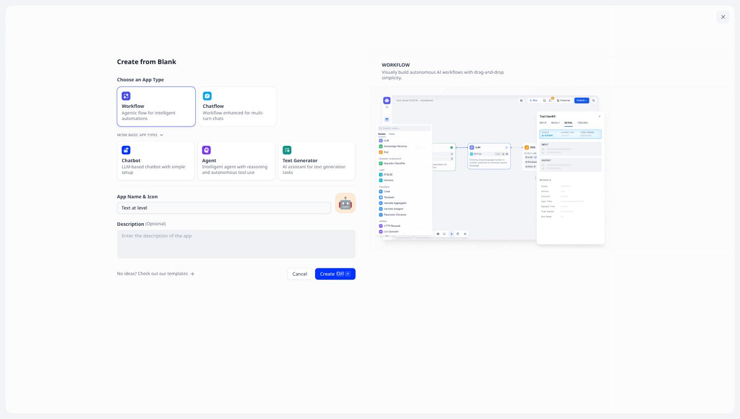 Workflow chosen, name filled in