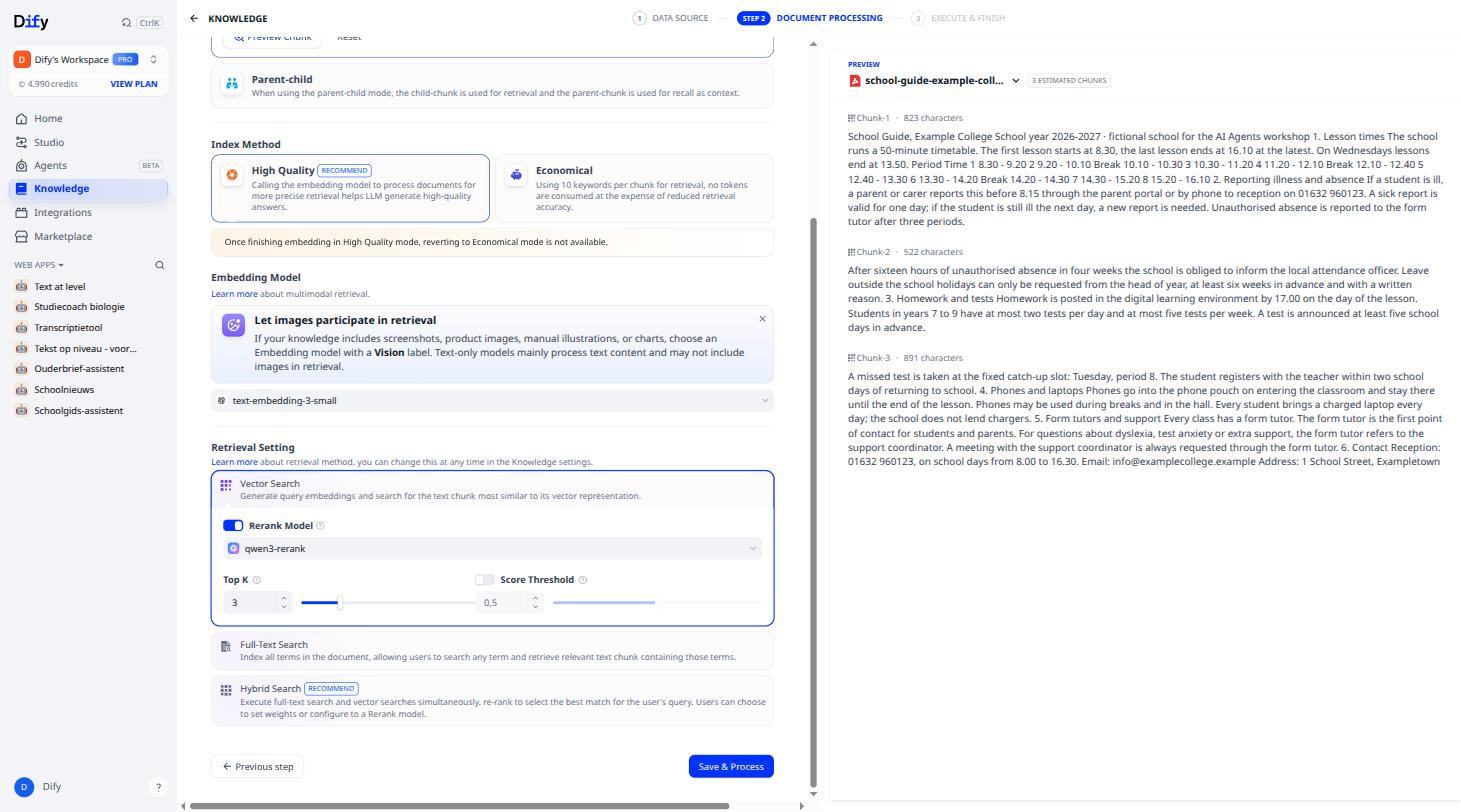 Embedding Model and Retrieval Setting