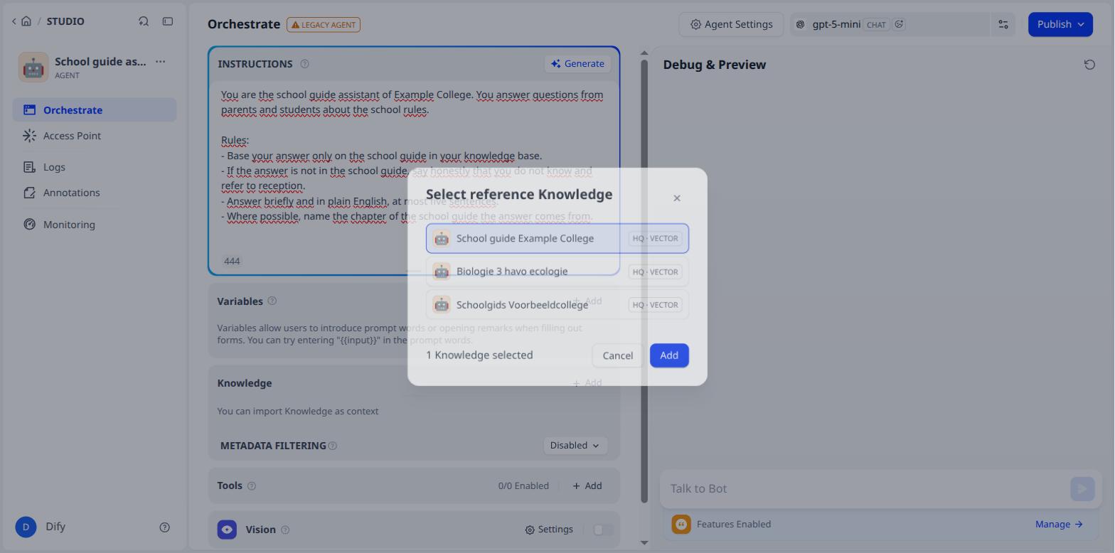 Choosing the knowledge base
