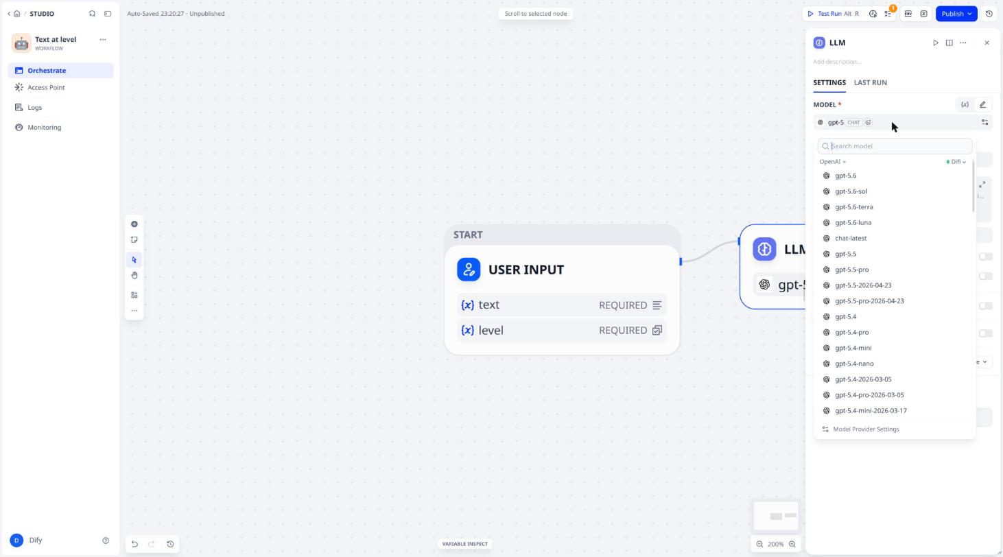 The model picker