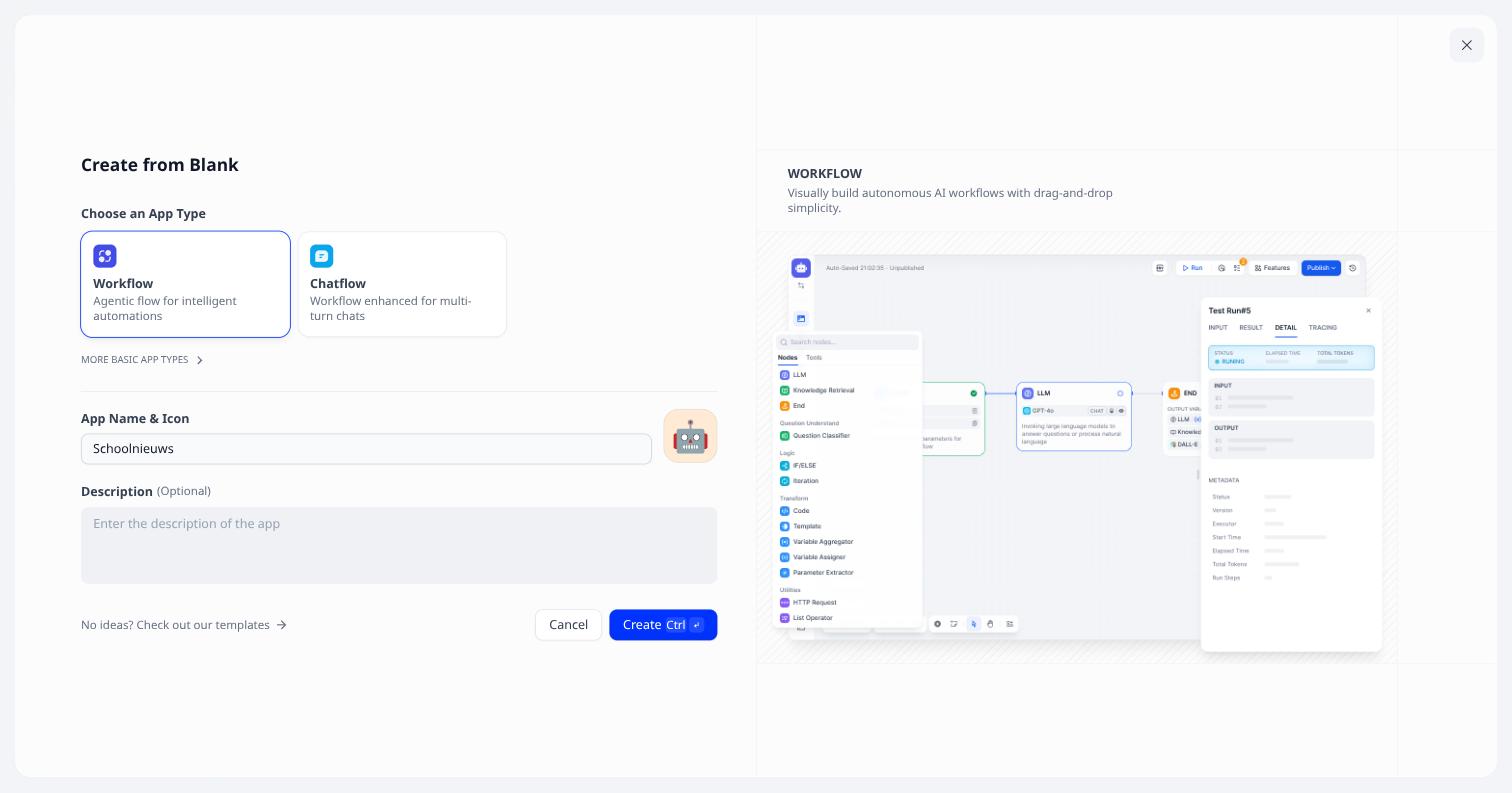 Create from Blank: Workflow