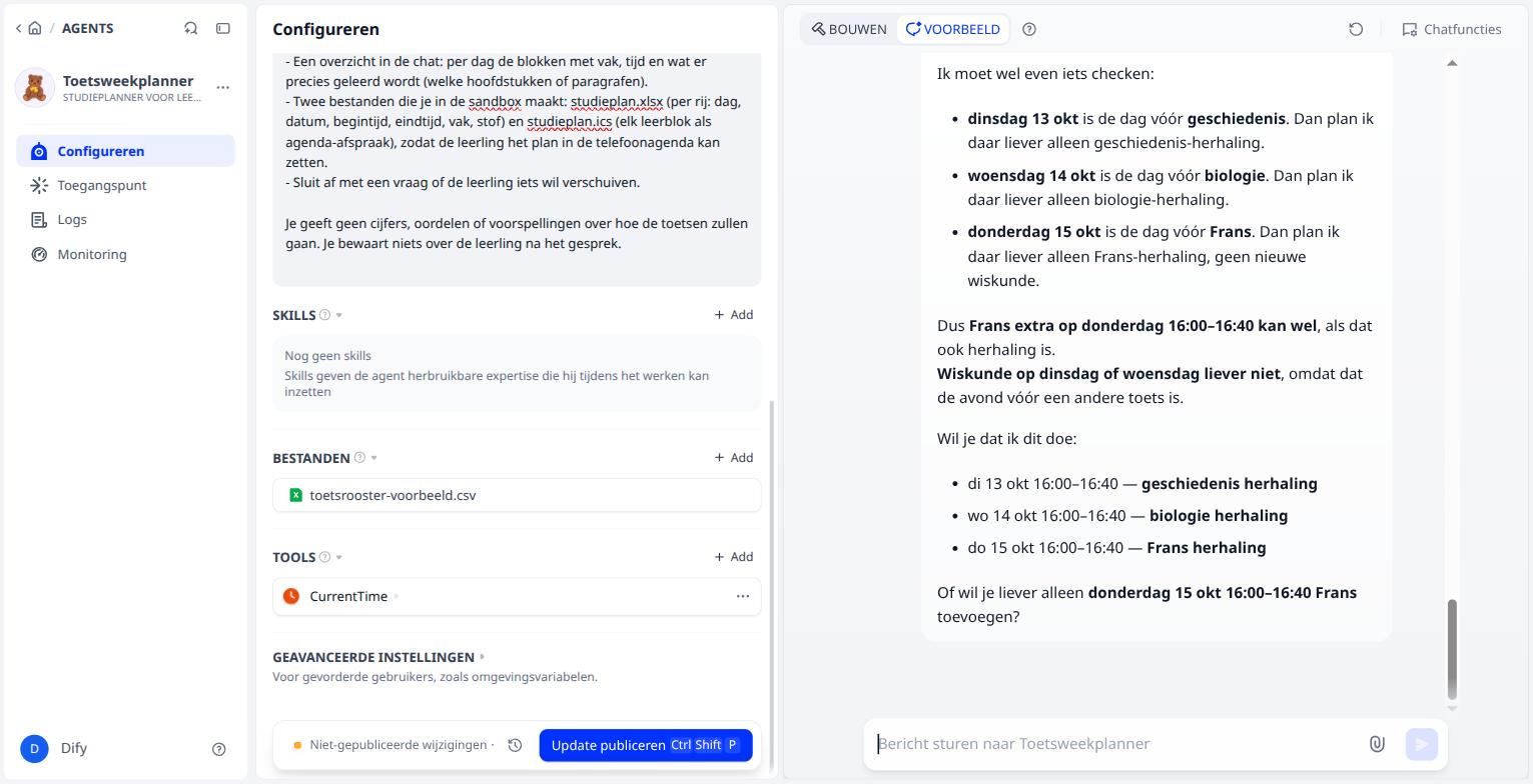 De agent houdt vast aan de planregel