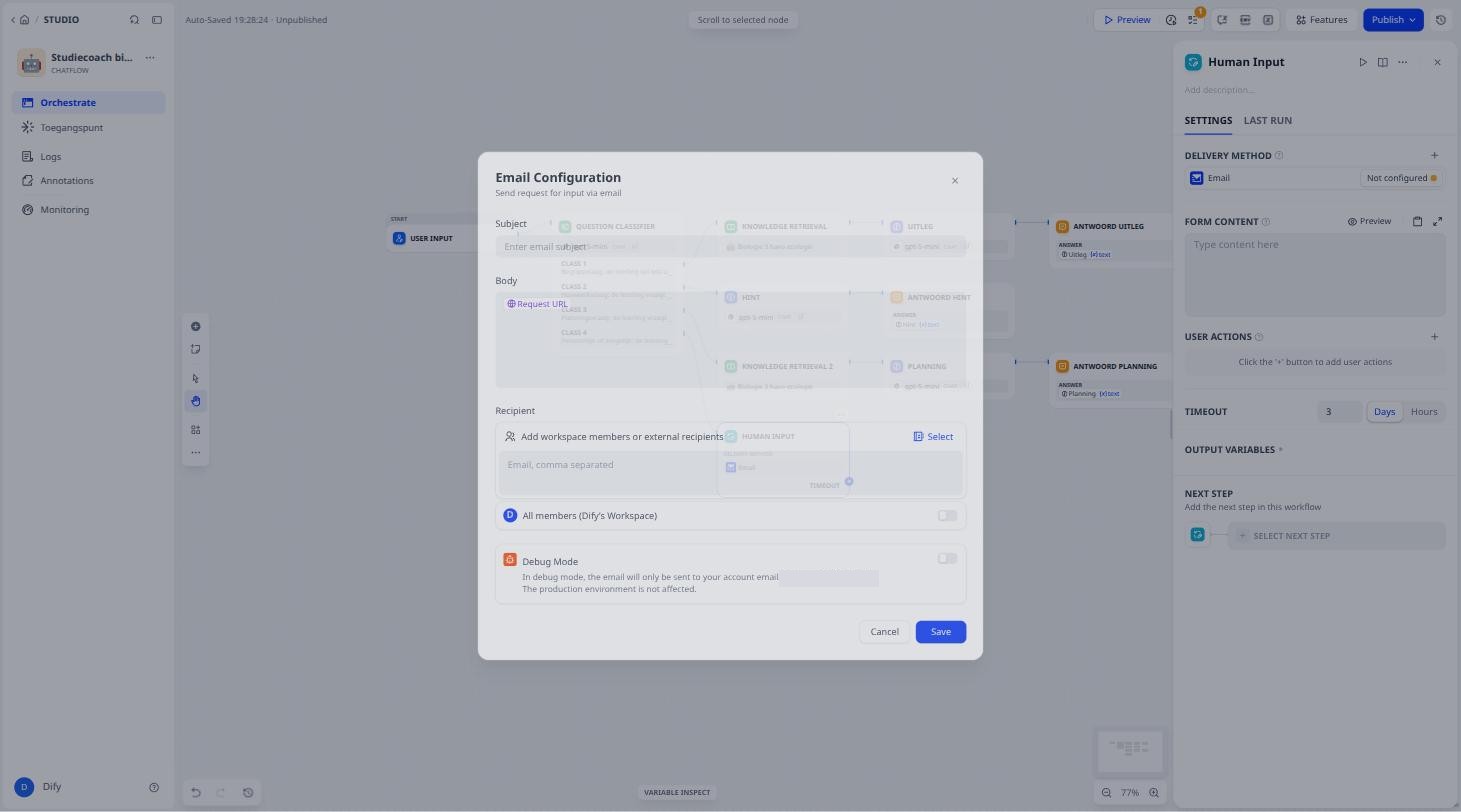 De lege e-mailconfiguratie