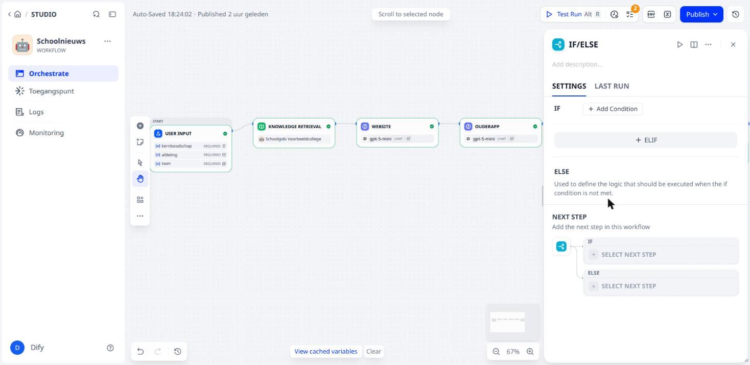 Het lege IF/ELSE-blok