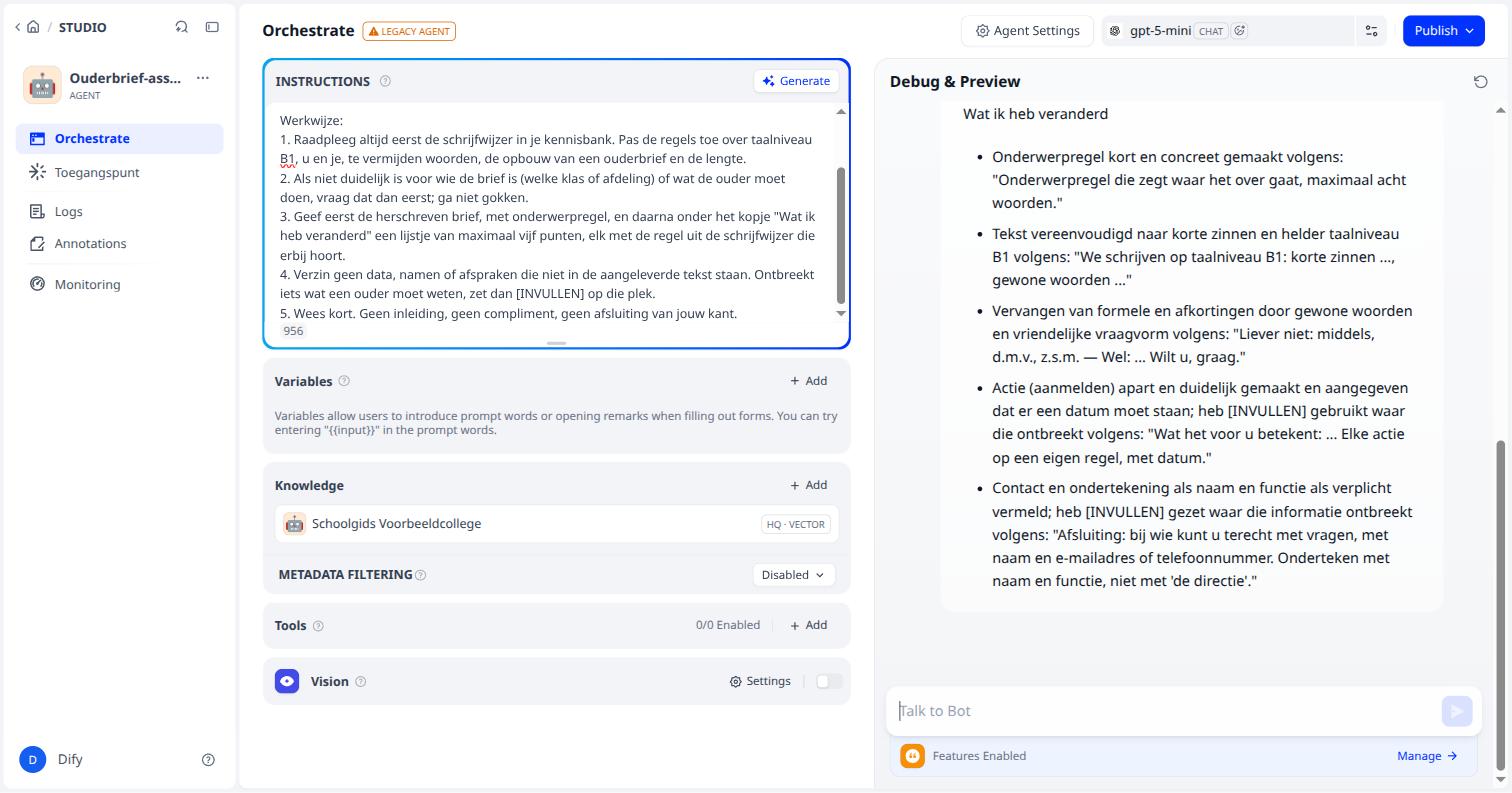 Daaronder: "Wat ik heb veranderd", met per punt de regel uit de schrijfwijzer