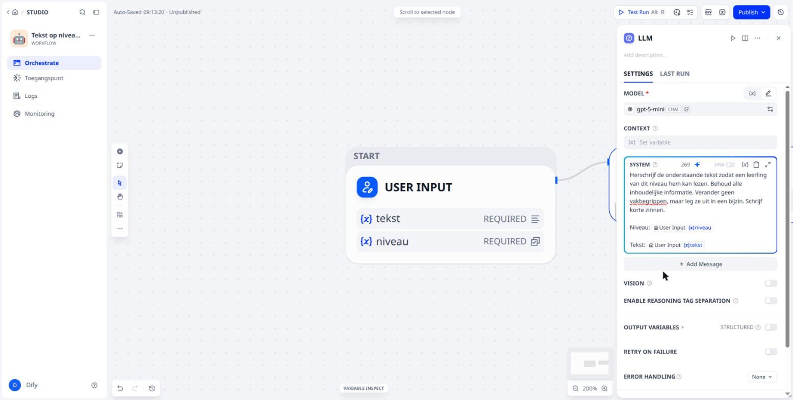De eerste LLM-node, af