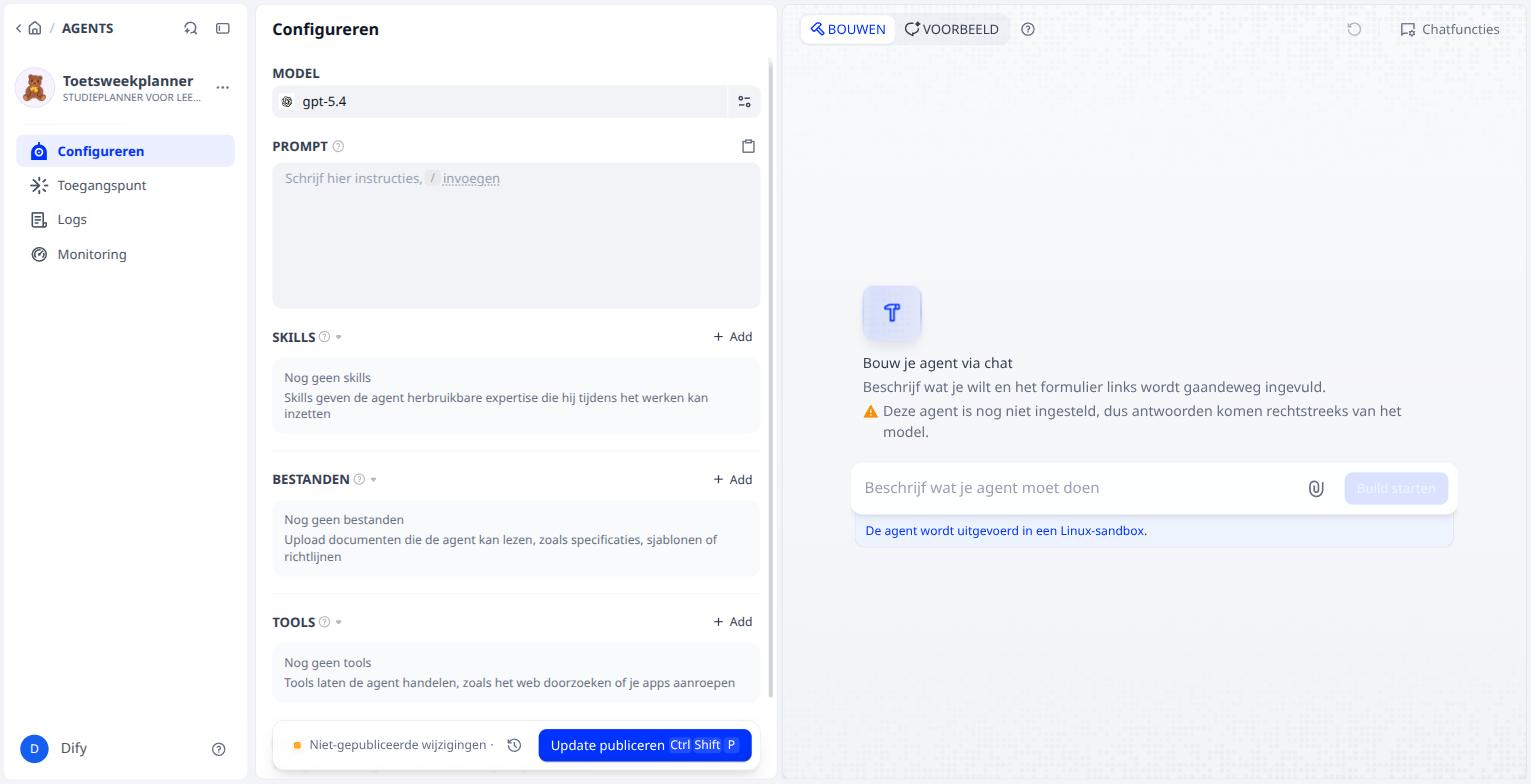 Het model staat op gpt-5.4