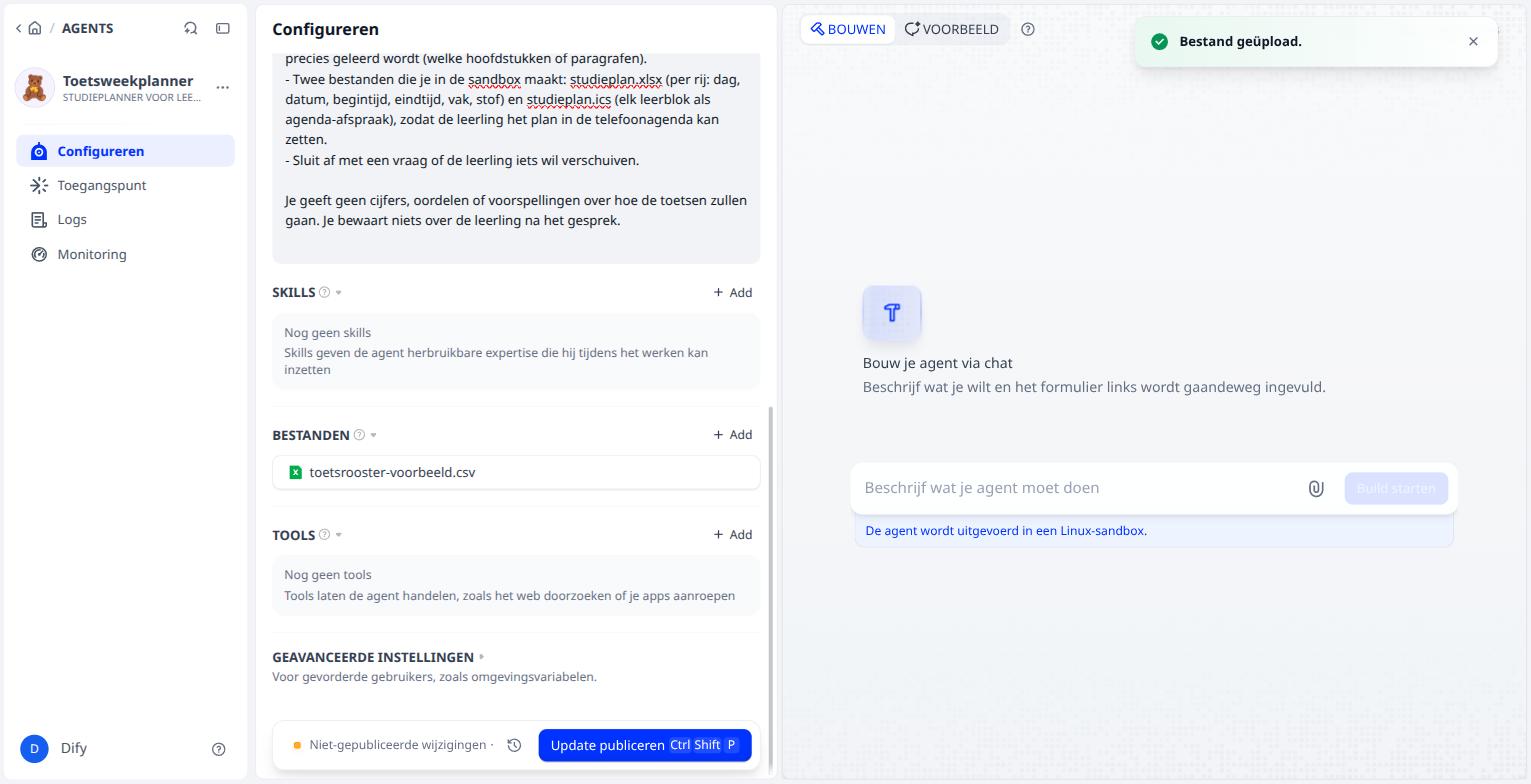 Het rooster staat bij de bestanden