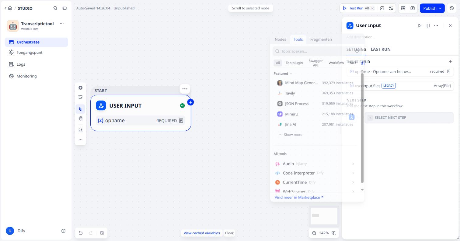 Het tabblad Tools