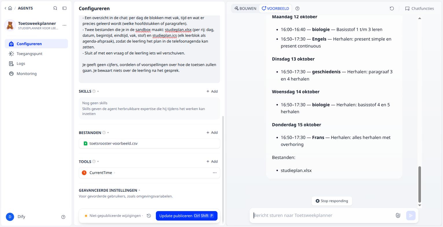 Het plan verschijnt, de agent is nog bezig