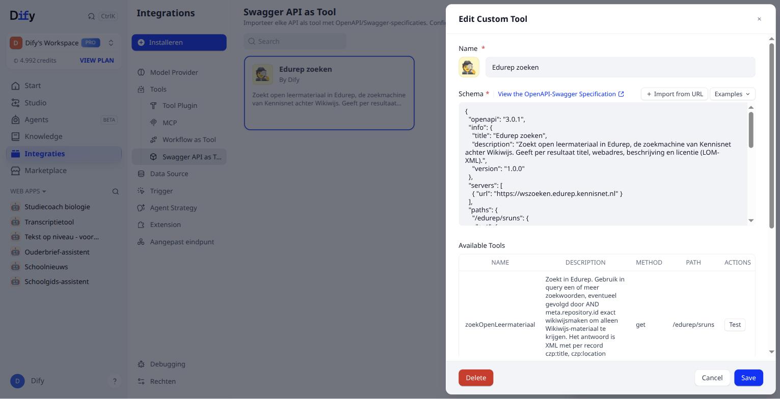 Edit Custom Tool