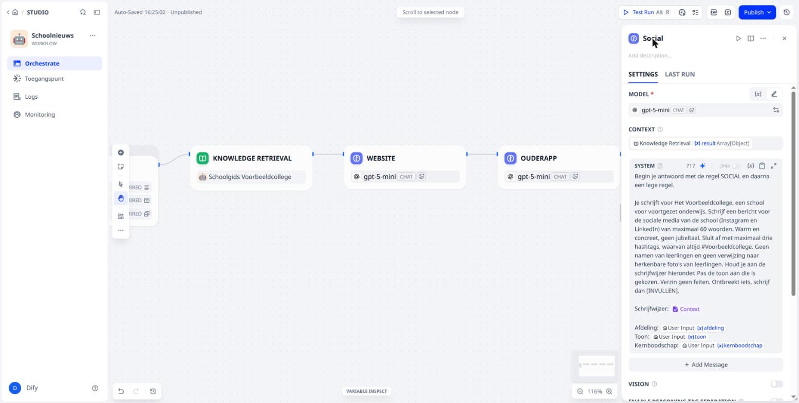 Het blok Social is klaar