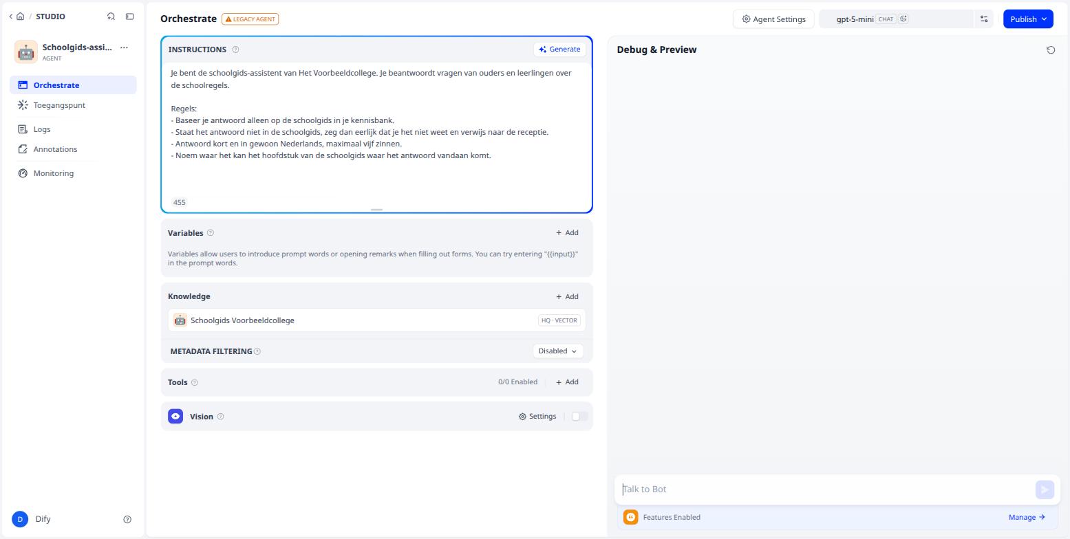 De instructie uit handleiding 2