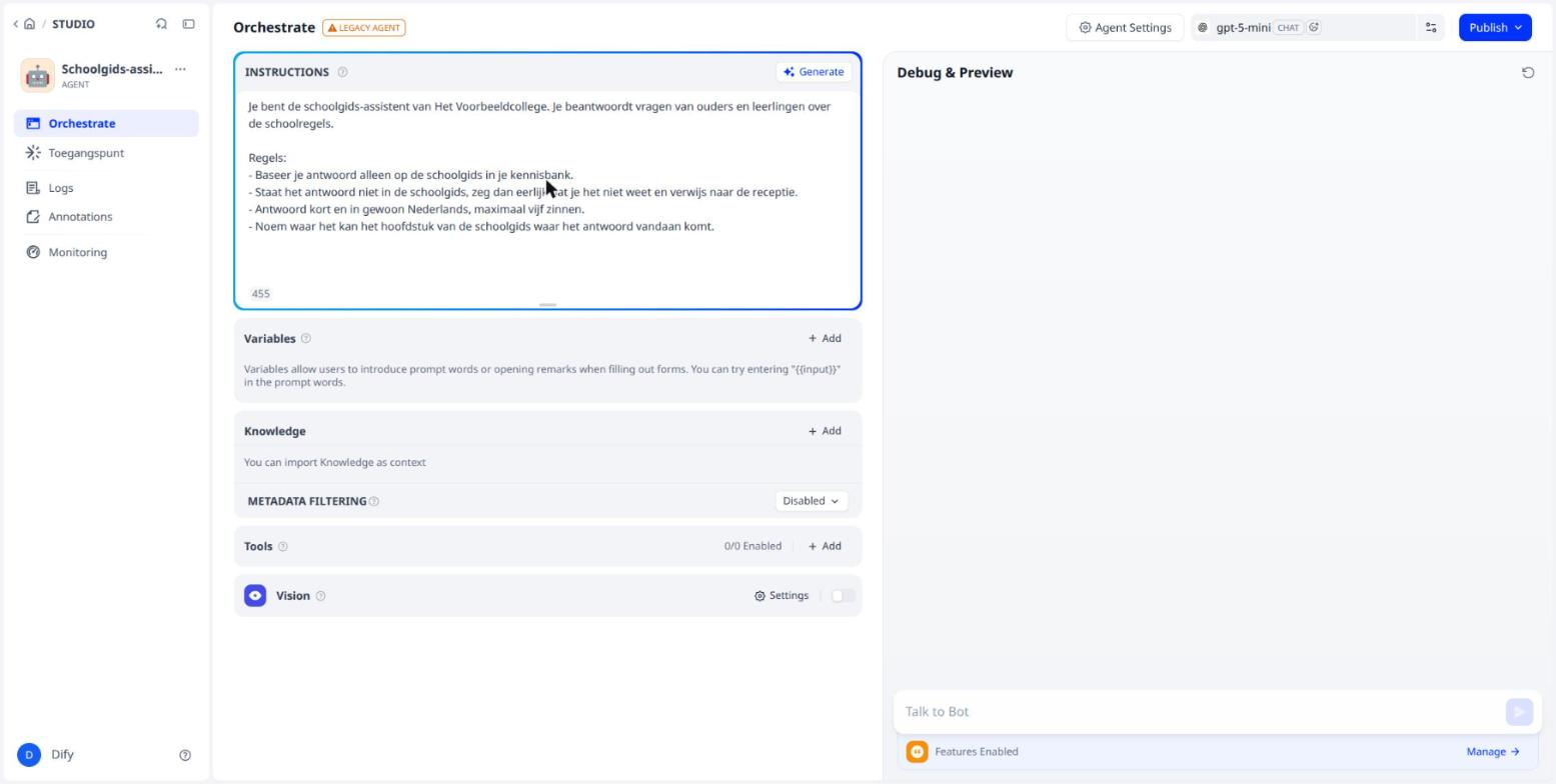Model en instructie staan