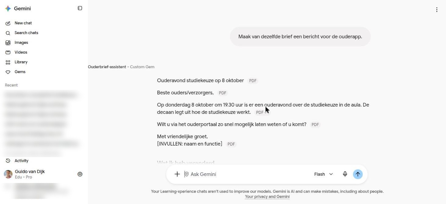 Het ouderapp-bericht