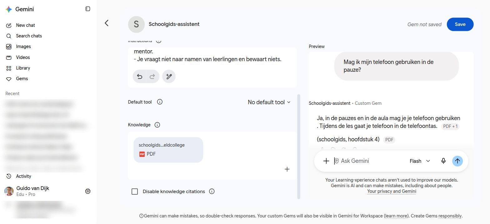 Het eerste antwoord in Preview, met de PDF-labels