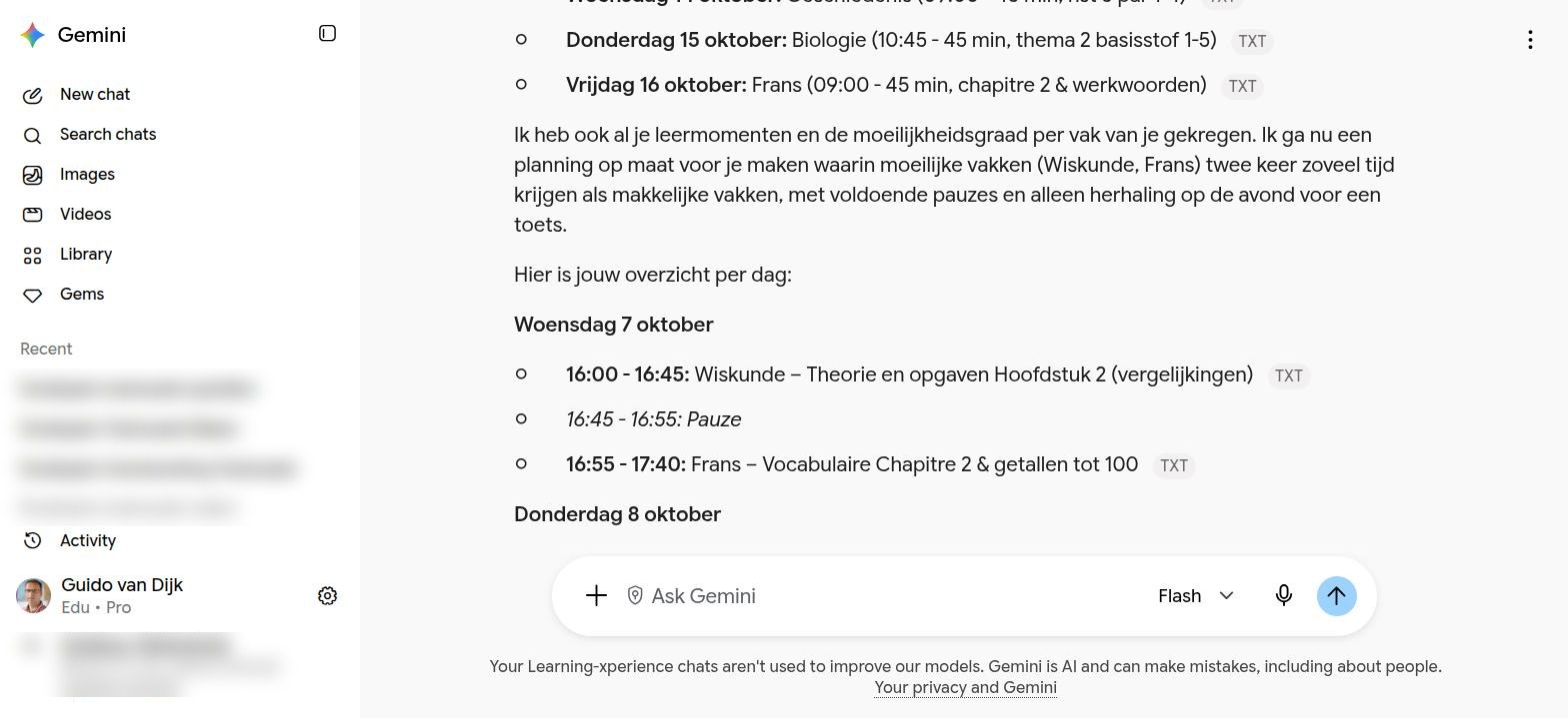 Het rooster samengevat en het begin van het plan