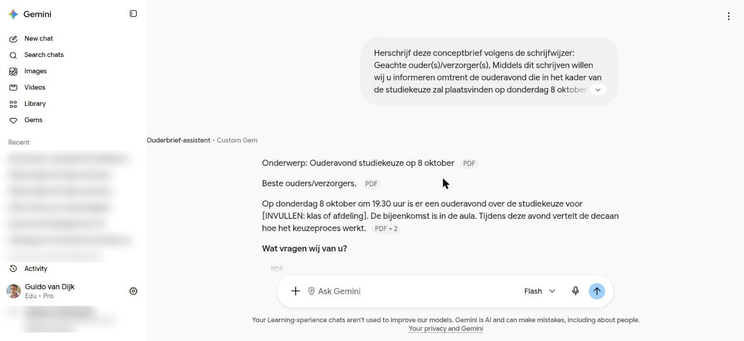 De herschreven brief: onderwerpregel, aanhef, [INVULLEN: klas of afdeling]