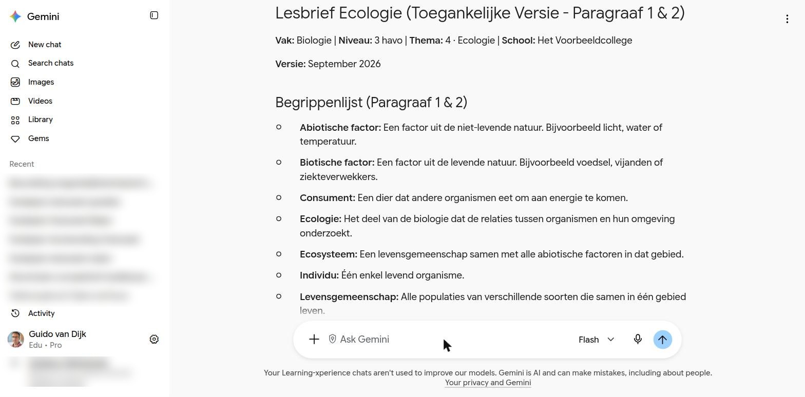 De leerlingversie van paragraaf 1 en 2, met begrippenlijst