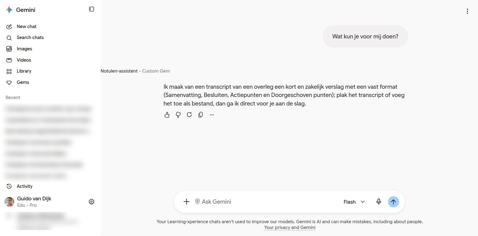 Eén zin uitleg en de vraag om het transcript